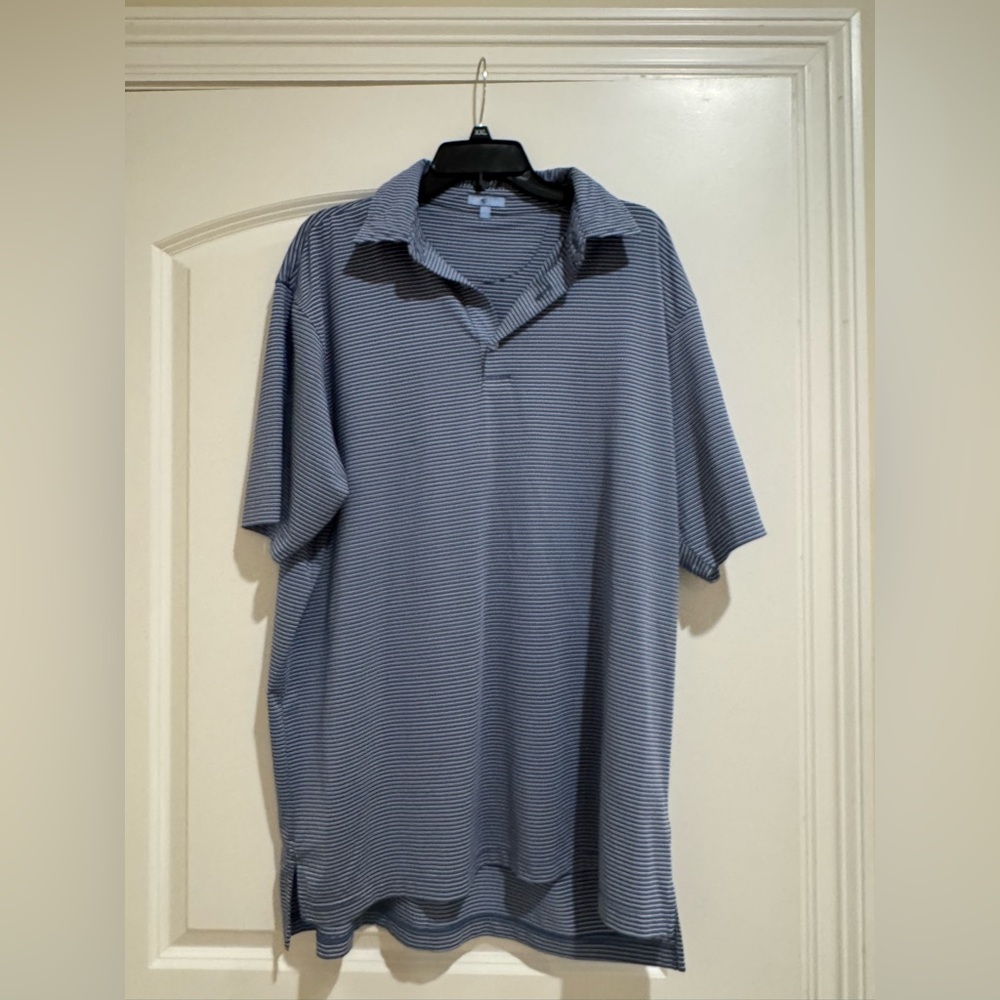 Men's Striped Polo Shirt - Blue